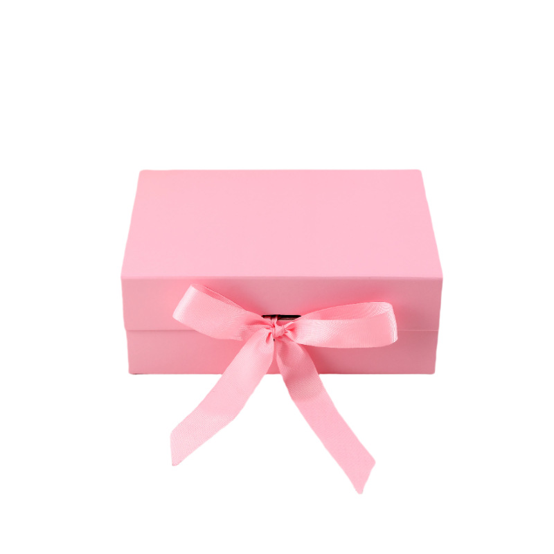 Caja de papel plegable simple transfronteriza en existencia, caja de regalo con tapa magnética abatible, personalizable con impresión de logotipo.