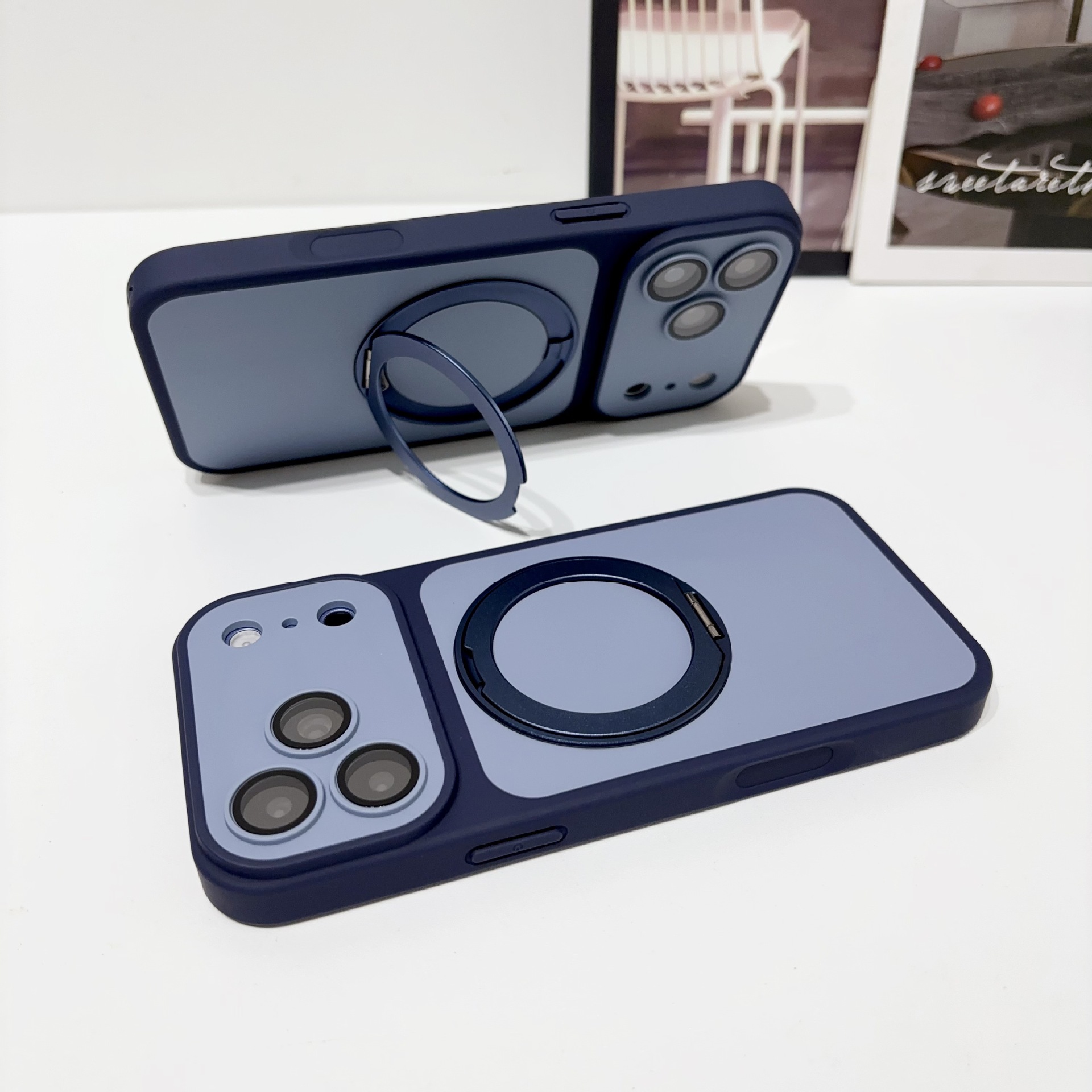 Funda Magnética con Soporte Giratorio para iPhone 18 Pro / 17 / 16 de PC Antigolpes