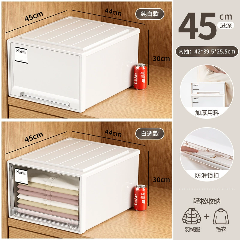 Japanese-Style Storage Box Set, Stackable Drawer System, Multiple Sizes (5–53L), Privacy or Transparent