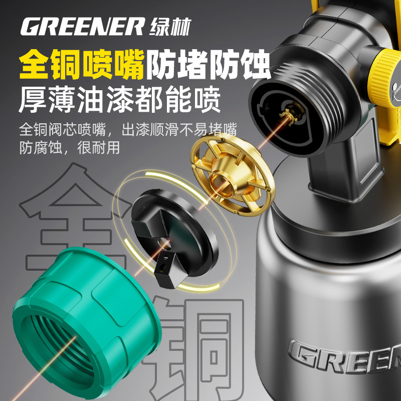 緑林塗装ガン電動塗料専用ラテックス塗料一体機塗装ポットリチウム電気充電新型塗料スプレーガン|undefined