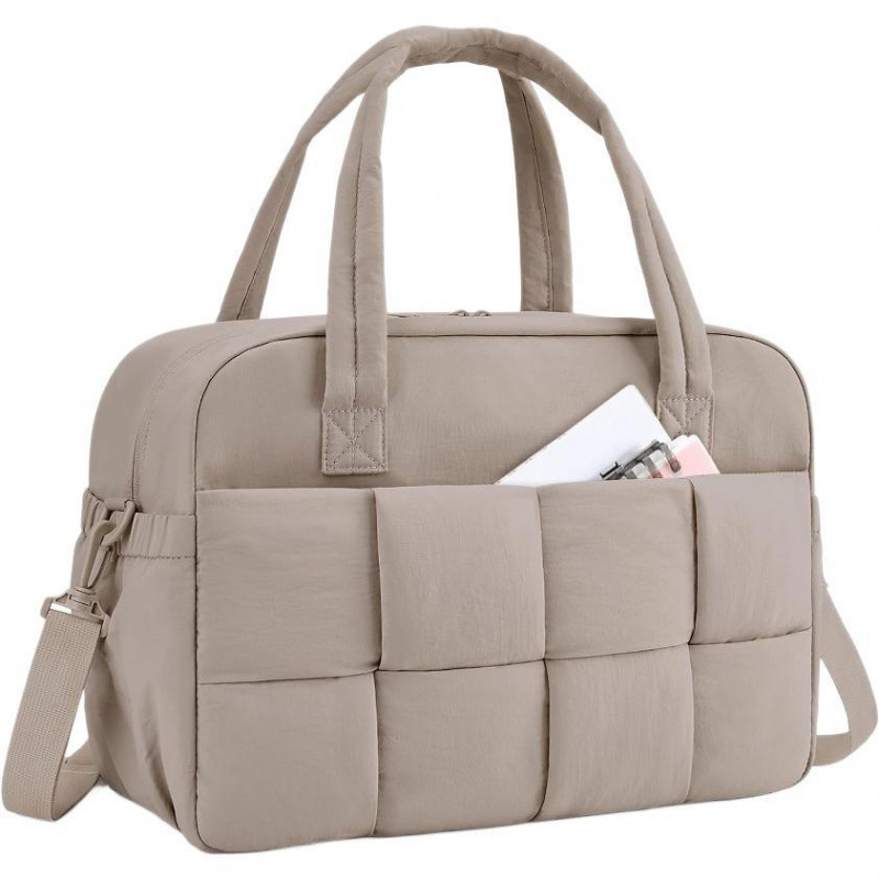 Nueva bolsa de fitness para mujeres bolsas de viaje plumadas bolsas de viaje con compartimiento de computadora portátil bolsas de viaje