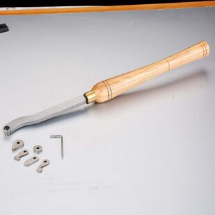 New hand-held wooden handle turning wooden knife high-speed steel woodworking tool with 6 cutter heads and hole-cutting woodworking turning tool