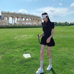 Summer Women's Golf Outfit Fashion Slim Fit Top Korean Style Golf Stretch Sports Short Skirt Pants Trendy Style