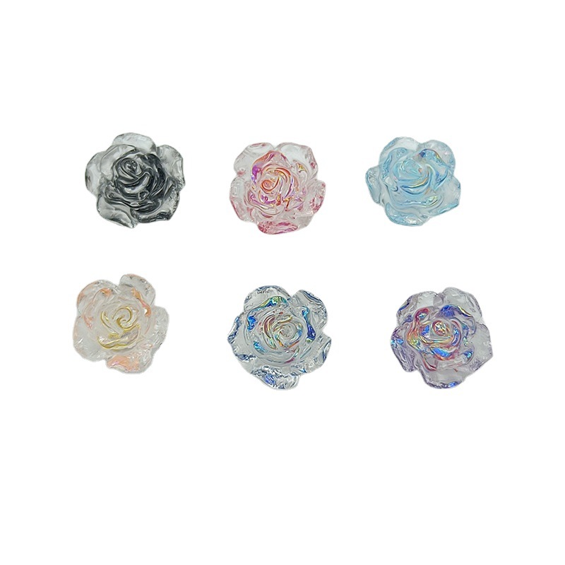 Sequin manicura Camellia joyería al por mayor congelado Rosa uñas decoraciones DIY accesorios de manicura tridimensional