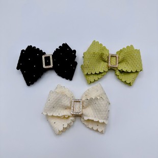 Handmade Bow Accessories Korean Fabric Wave Point Bow Accessories DIY Cloth Flower Clothing Upper Decoration
