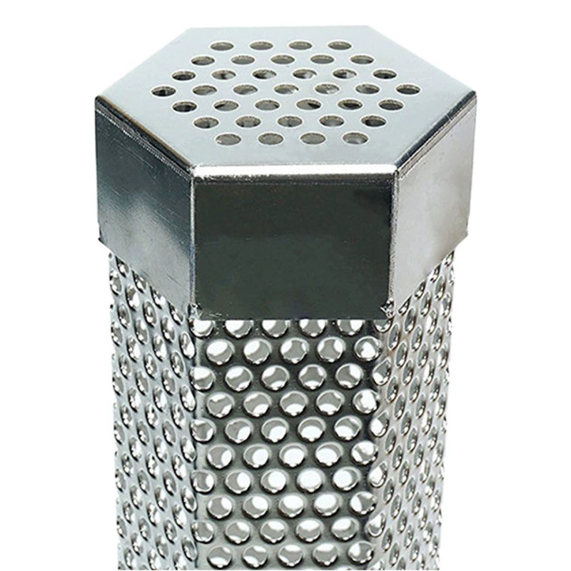 304 нержавеющая сталь барбекю копченая трубка 12-дюймовая шестиугольная барбекю на открытом воздухе фруктовая деревянная копченая трубка для барбекю