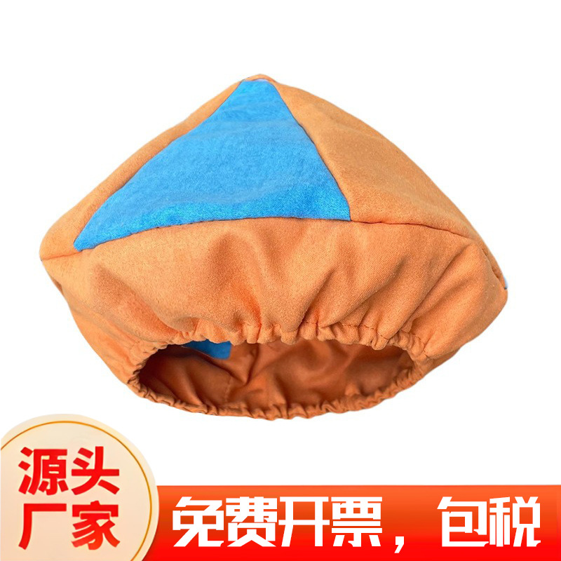 Cross-Border Enlightenment Show Blippi Theme Birthday Party Decoration Warm Kidsren's Hat Two-Color Suede Hat