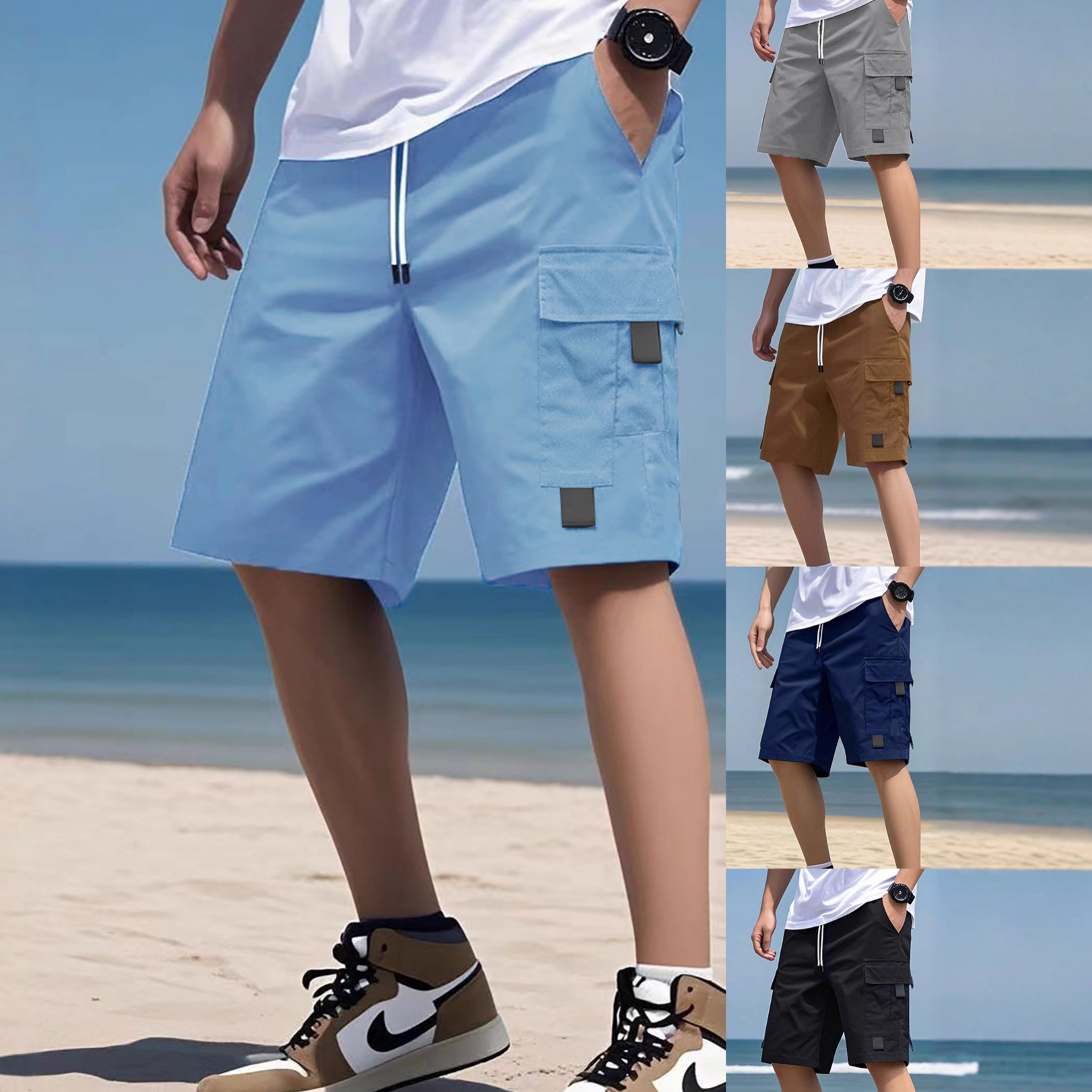 2023 New Style Cargo Pants for Men, Summer Five-Point Pants, Large Size Cargo Pants for Men, European Size Casual Cargo Pants