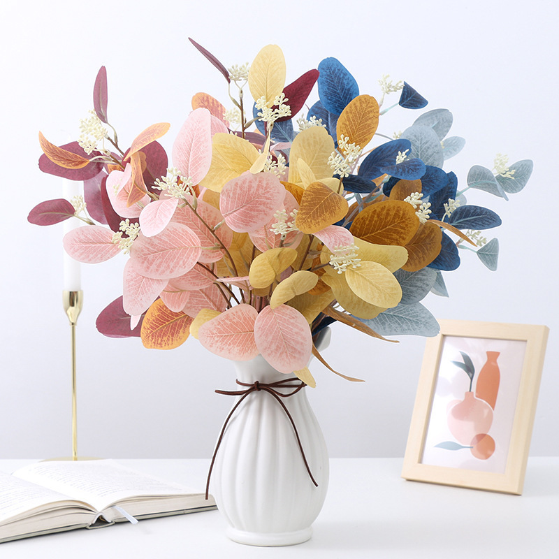 3-Branch Artificial Eucalyptus Leaves and Apple Leaves for Wedding and Home Decoration, Desktop Flower Arrangement, Realistic Artificial Leaves Wholesale 3-Branch Artificial Eucalyptus Leaves and Apple Leaves for Wedding and Home Decoration, Desktop Flower Arrangement, Realistic Artificial Leaves Wholesale