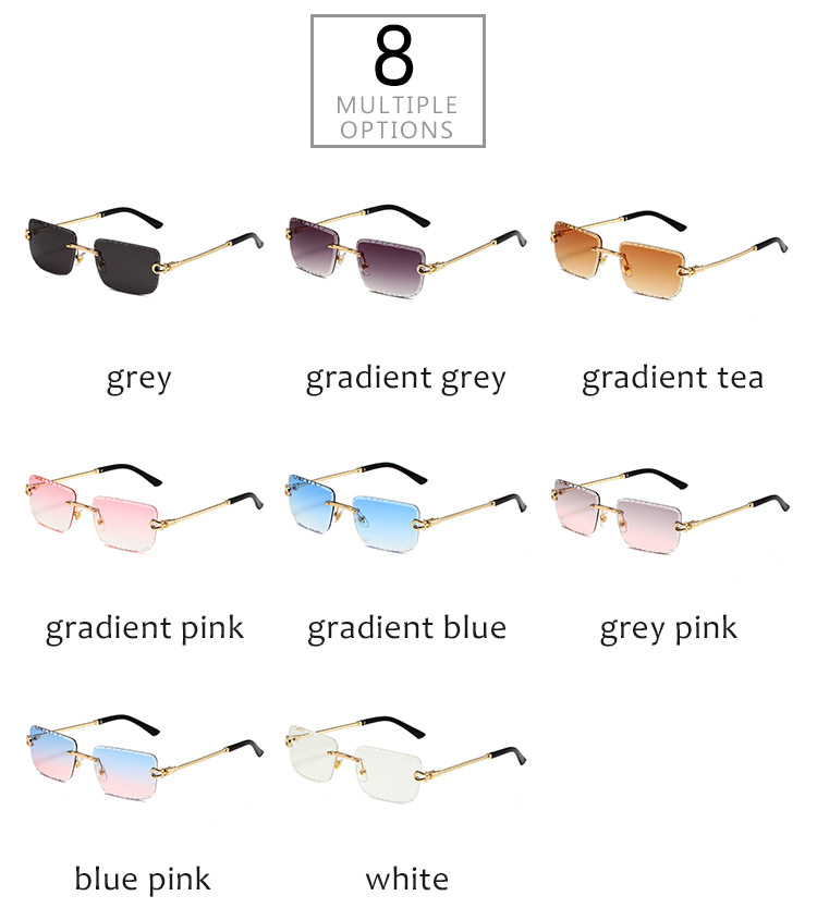 45g Weight Frameless Glasses Structure Sunglasses Classification PC, UV400 Protection Lens Material Polygon Glasses Style Outdoor, Daily Occasion Solid Color Pattern Unisex Gender Casual, Simple Style Style Casual Simple Style Solid Color PC UV400 Protection Polygon Frameless Women's Sunglasses 5