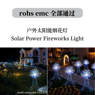 Cross-Border New Solar Garden Light Fireworks Ground Plug Light with Beard Light Garden Light Garden Courtyard Decoration Waterproof