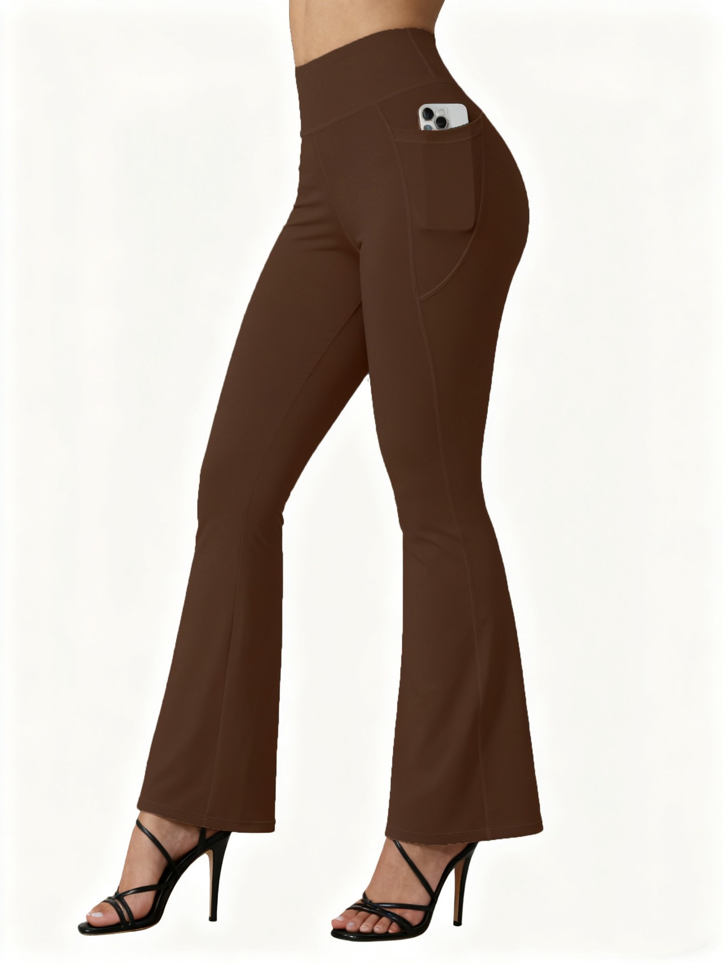 Amazon explotó Europa y América de cintura alta pantalones de pantalonado de cintura alta micropantalones de bolsillo pantalones de carreras de mujer gran tamaño de fábrica directa