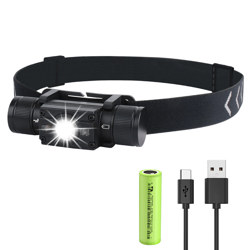 国境を越えた新型ヘッドライトUSB-C急速充電屋外防水懐中電灯アルミニウム合金赤緑色ヘッドライト|undefined