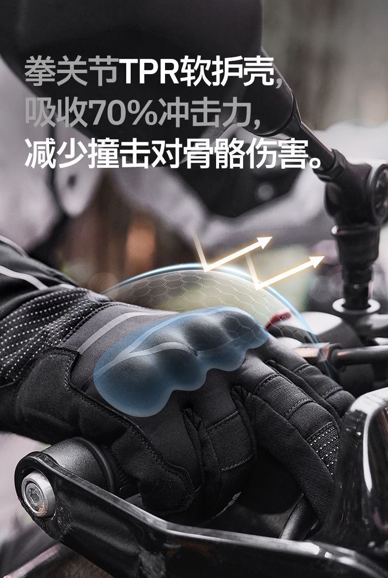Sulaite Motorcycle Riding Gloves, Anti-Fall, Windproof, Winter Motorcycle Gloves, Fleece-Lined, Warm Rider Gloves