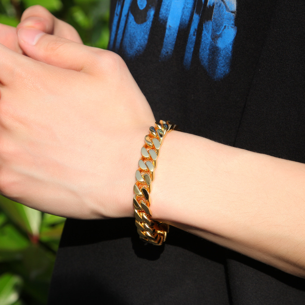 68g Weight Bracelets Classification 316L Stainless Steel Chain Material 1 Piece Quantity Holiday, Daily Occasion 316L Stainless Steel Material Geometric Pattern Men's Gender Simple Style Style Waterproof Non Tarnish, Surgical Steel Craft Simple Style 316L Stainless Steel  Geometric Men's Chain Bracelets 9
