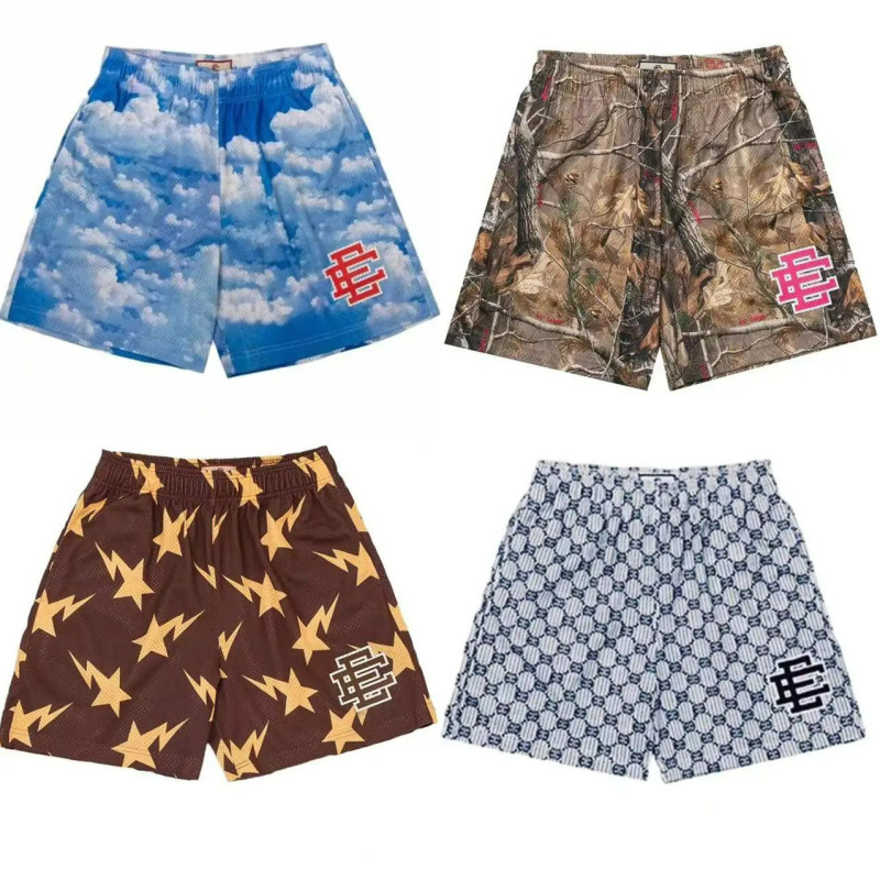 Ee Eric Emanuel Men's Beach Shorts Fitness Training Workout Sports Shorts Three-Quarter Length Not Above the Knee