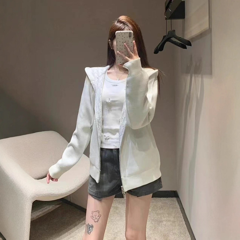 2025 Early Autumn High-Quality Trendy Brand Zipper Presbyopia Double-Sided Zipper Hooded Jacket Knitted Cardigan Wool for Men and Women