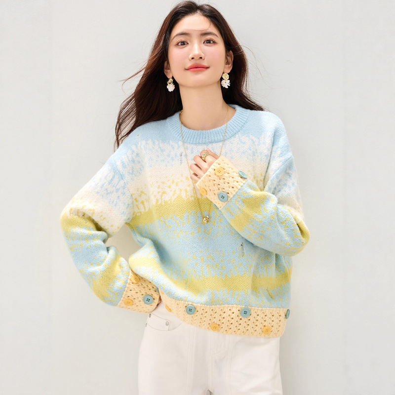 2025 Mohair Sweater Women's Autumn and Winter New Style Chanel-Inspired Design Lazy Knitwear Trendy Style Top