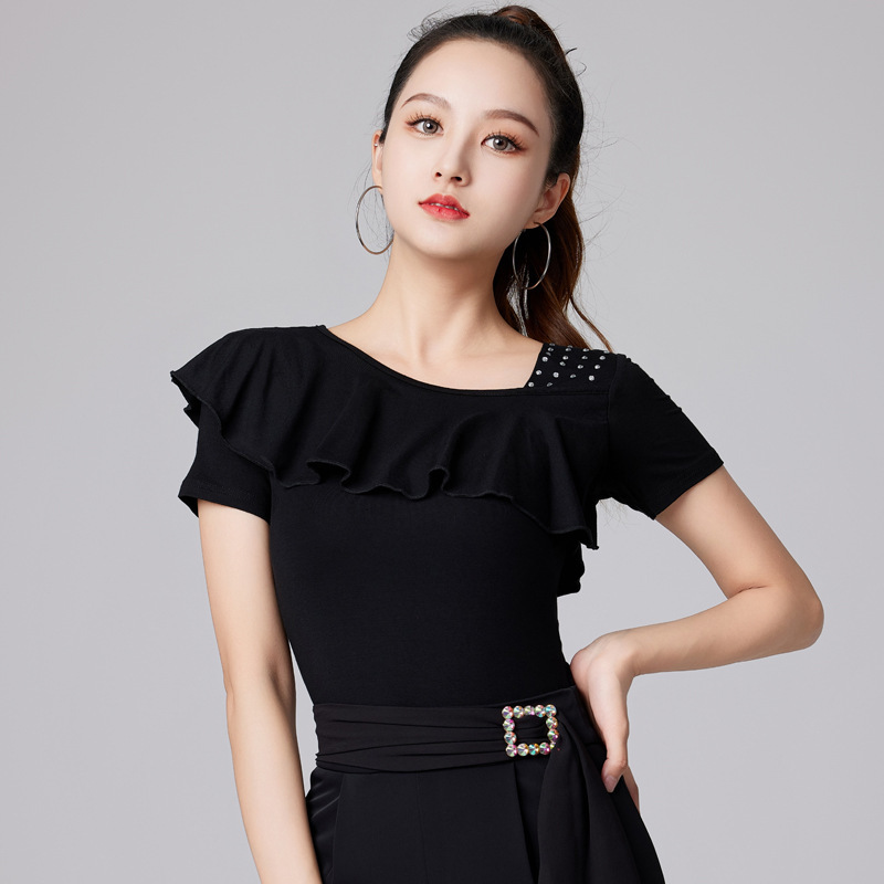 Latin Dance Top Women's New Fashion Modern Dance Practice Dress Ruffled Ballroom Dance Design Sense Summer Dress Latin Dance Top Women's New Fashion Modern Dance Practice Dress Ruffled Ballroom Dance Design Sense Summer Dress