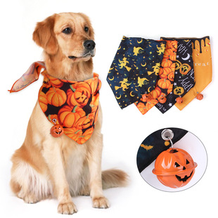 Amazon dog Halloween triangle towel pet cat saliva towel pet dog bib Halloween scarf