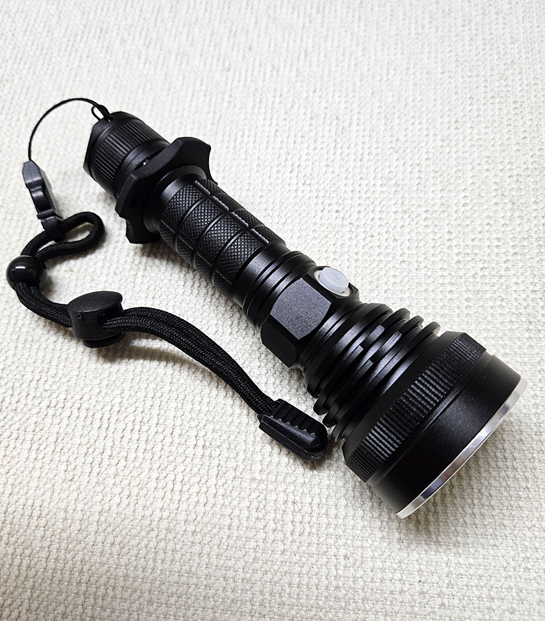 Cross-Border Yellow Light T20 Strong Light Flashlight Type-C Charging Aluminum Light Cup Fixed Focus Long-Range Aluminum Alloy Outdoor Lighting