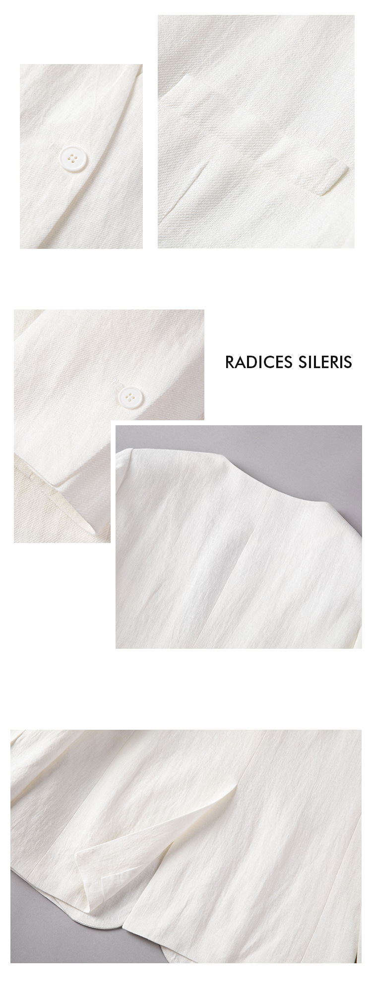 Completo da donna in lino ChicShe, tre pezzi, professionale, elegante, con pantaloni a gamba dritta e larga, blazer piccolo_voghion.com