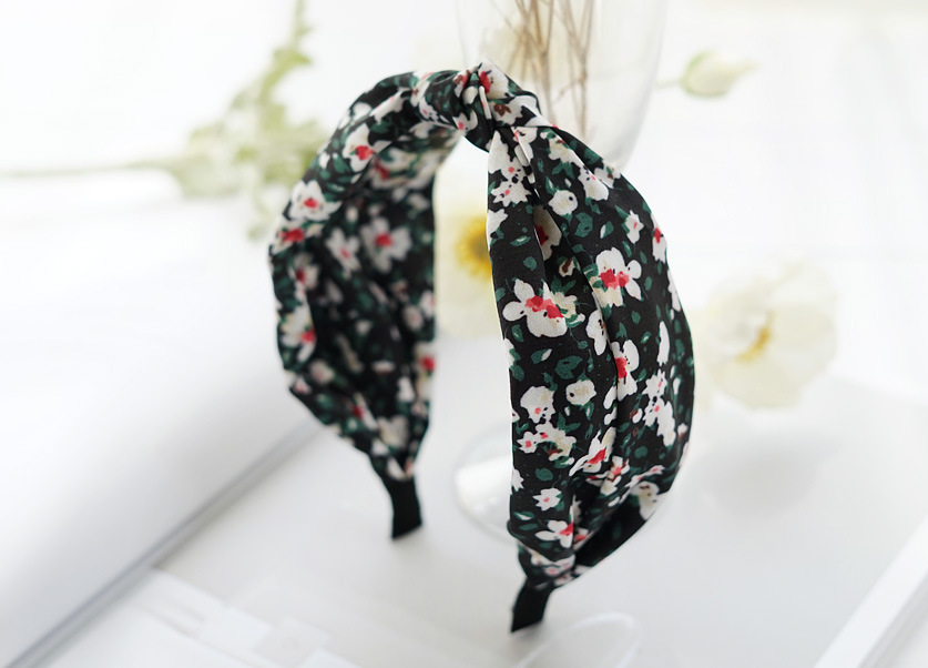 Retro Zephyr Knotted Hair Hoop Korean Style Printed Satin Fabric Headband Korean Style Face Washing Knotted Headband Head Buckle display picture 5