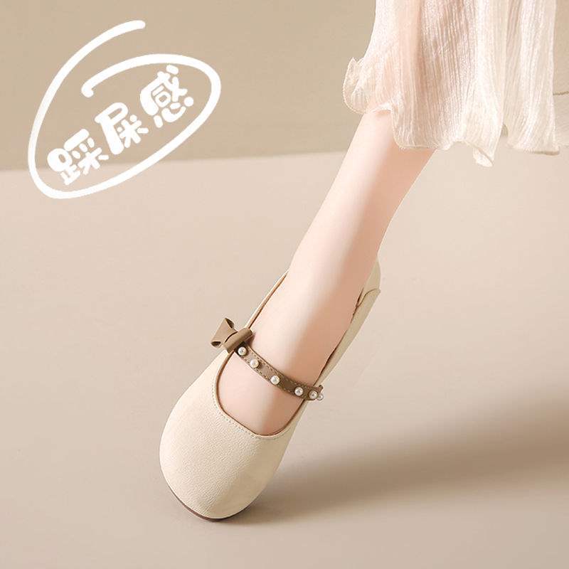 French-Style Shallow Flat Leather Shoes for Women 2025 New Summer with Dress Maternity Sandals Soft Leather Evening Loafers