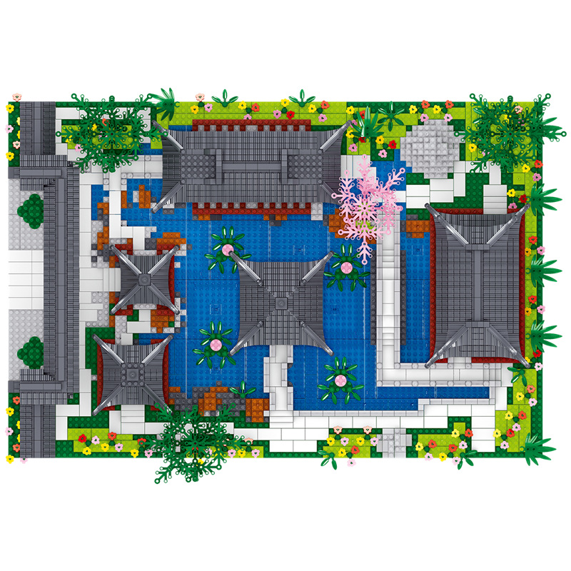Lezhi ZI9916 Suzhou jardín en miniatura partículas de diamante montaje de bloques de construcción de juguete DIY modelo de montaje