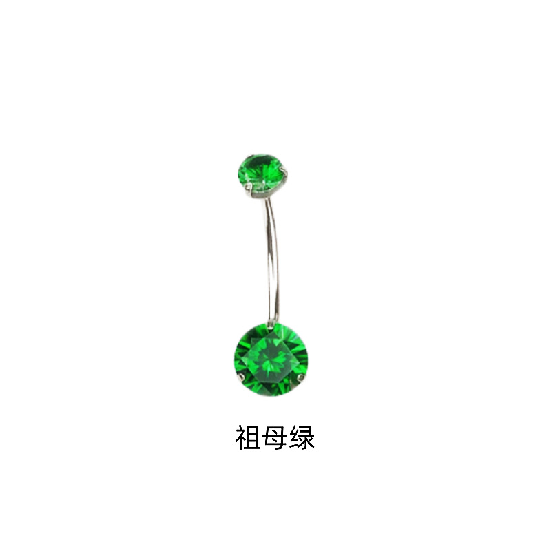 G23 Titanium Three-Prong Double-Head Zircon Internal Thread Navel Ring - Super Shiny Round CZ Belly Button Jewelry detail image 9