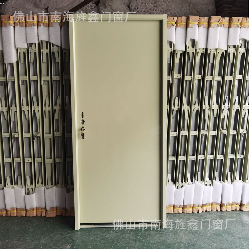 Ordinary Steel Plastic Door Steel Door Manufacturer School Dormitory Iron Door Rental Room Beige Flat Composite Door