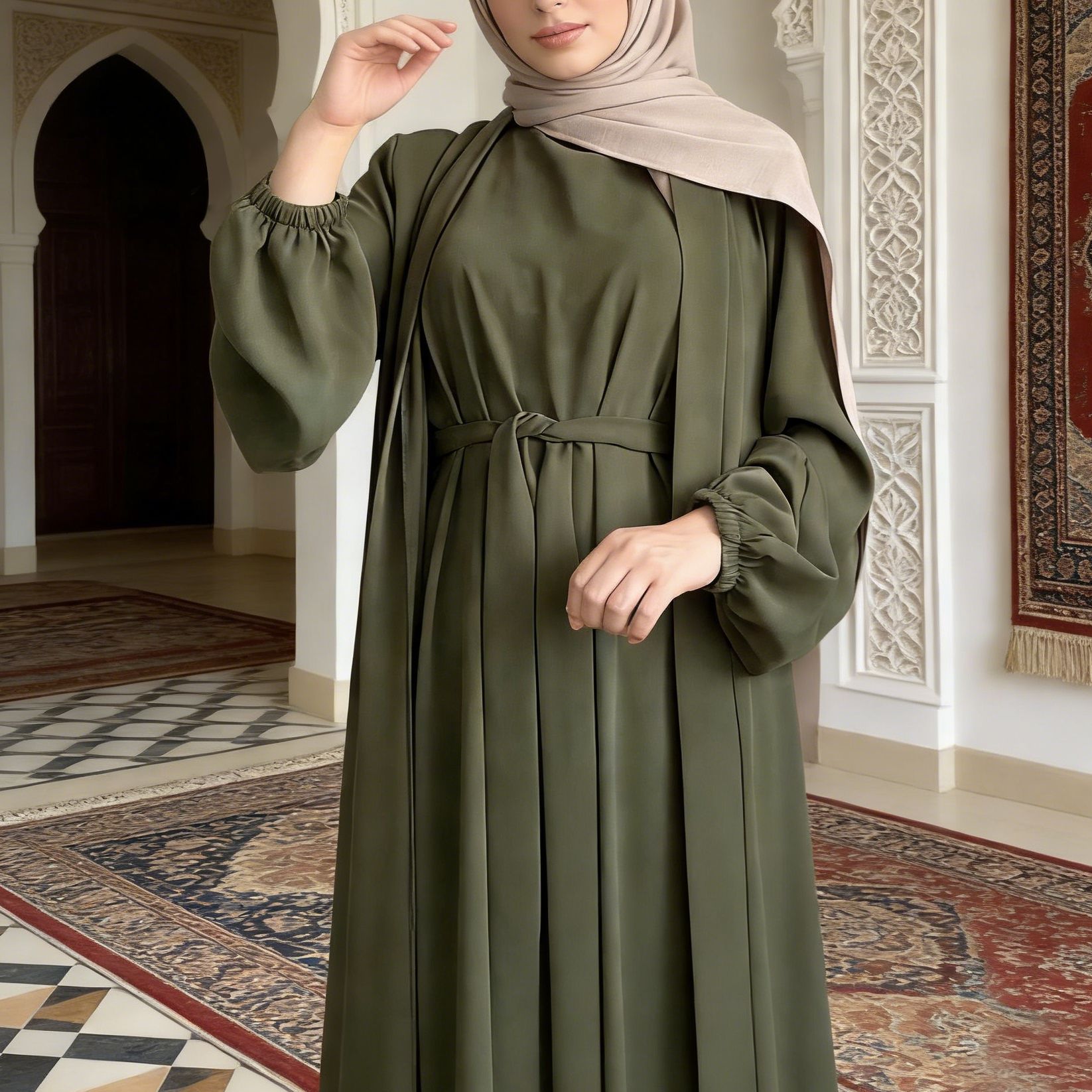 2026 New Cross-Border Abaya Turkish Dubai Robe Prayer Middle Eastern Muslim Women's Dress_ecoleips.com