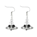 Black heart earrings es486