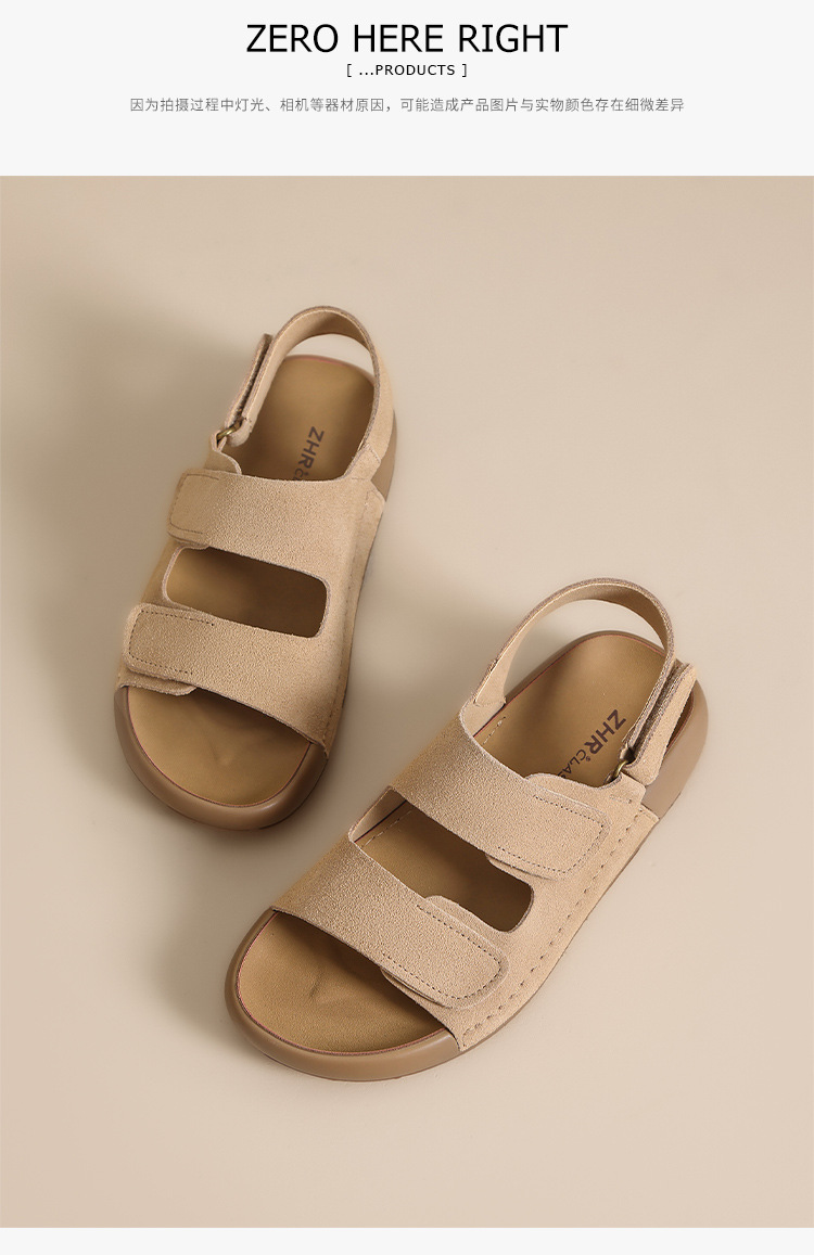 Dép Birkenstock nữ đế bằng quai chữ V dán Velcro, dép thời trang mùa hè đi biển — IL02 màu vàng chi tiết 17