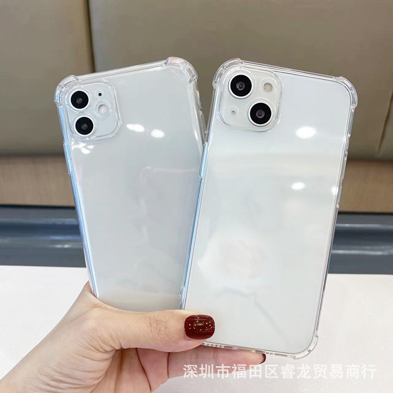 Suitable for Iphone14 Transparent Mobile Phone Case Apple 12 Four-Corner Anti-Fall 17 Protective Cover 15/13/12 Airbag Case 11 Suitable for Iphone14 Transparent Mobile Phone Case Apple 12 Four-Corner Anti-Fall 17 Protective Cover 15/13/12 Airbag Case 11