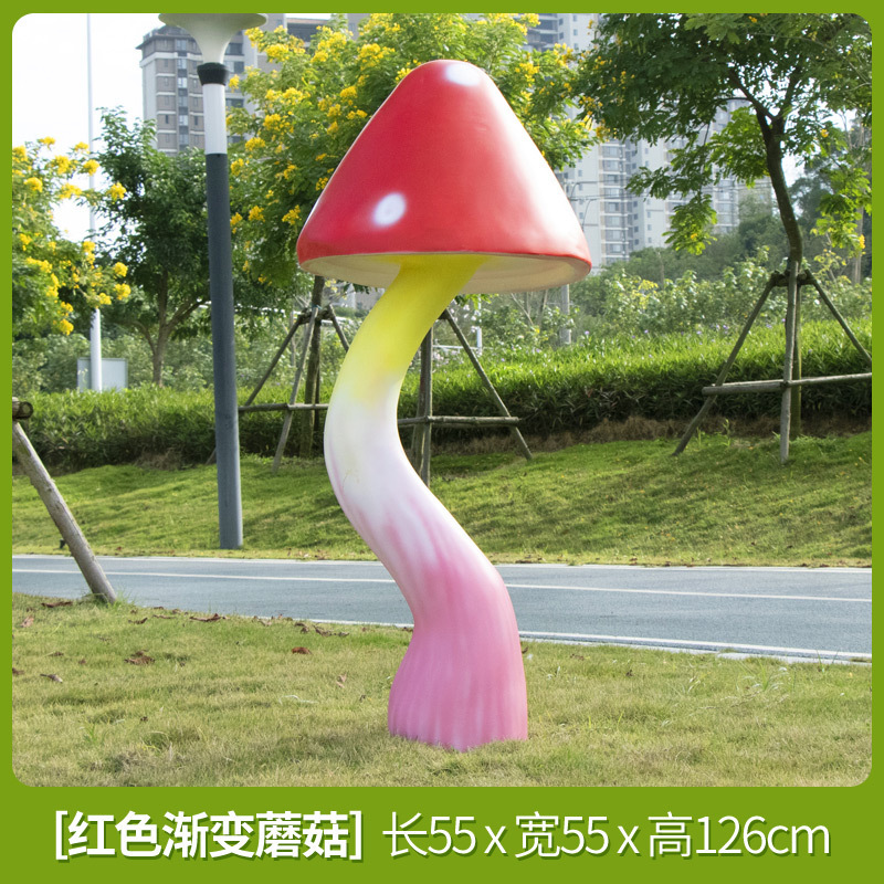 Parque Bosque Simulación Mushroom Escultura Decoración de jardín Patio Decoración de conejo Césped FRP Animales Escenografía