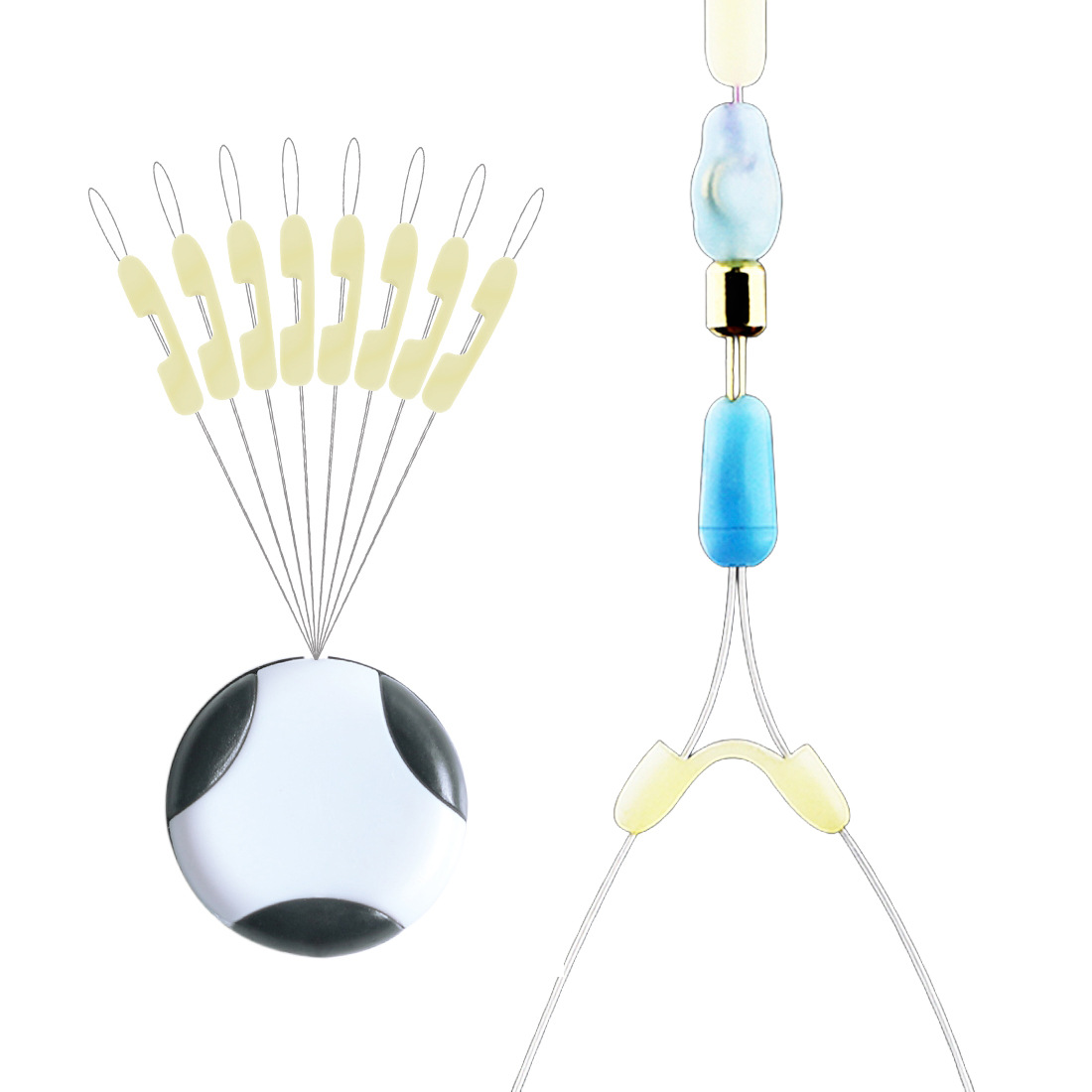 Silicone Anti-Tangle Line Splitter for Fishing, Anti-Tangle Double Hook Line Separator, Space Bean Fishing Accessory