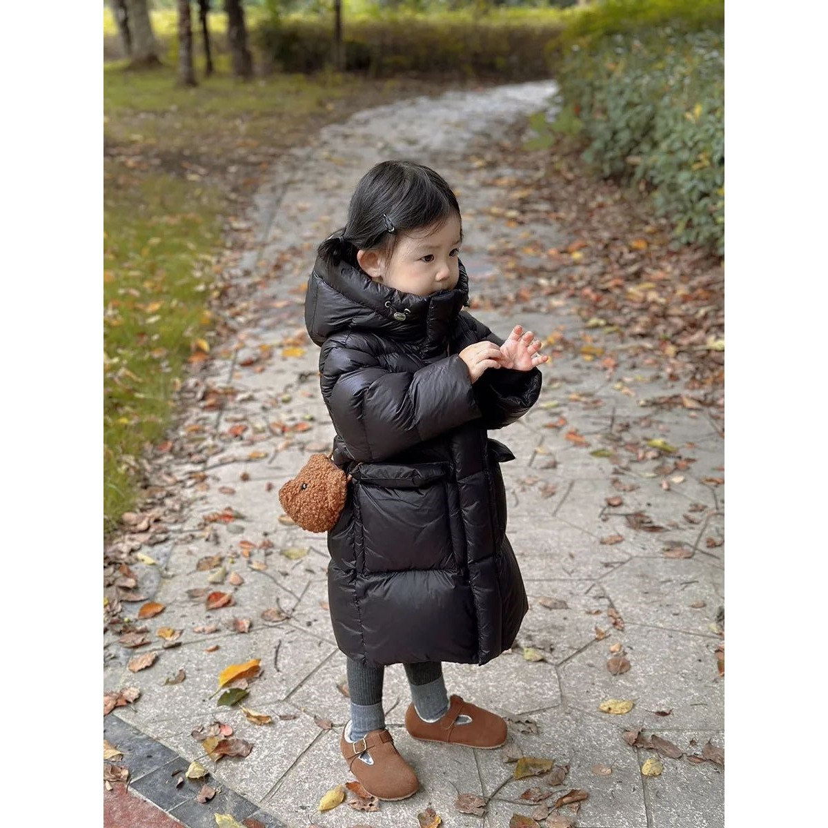 儿童白鸭绒羽绒服2025冬季新款女童中长款羽绒宝宝加厚保暖外套棉