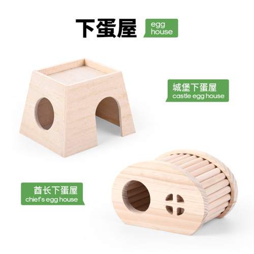 Rutin Chicken Landscape Supply Platform Shelter House Hamster Cage Small Table Wooden House Artificial Flowers Fence Landscape