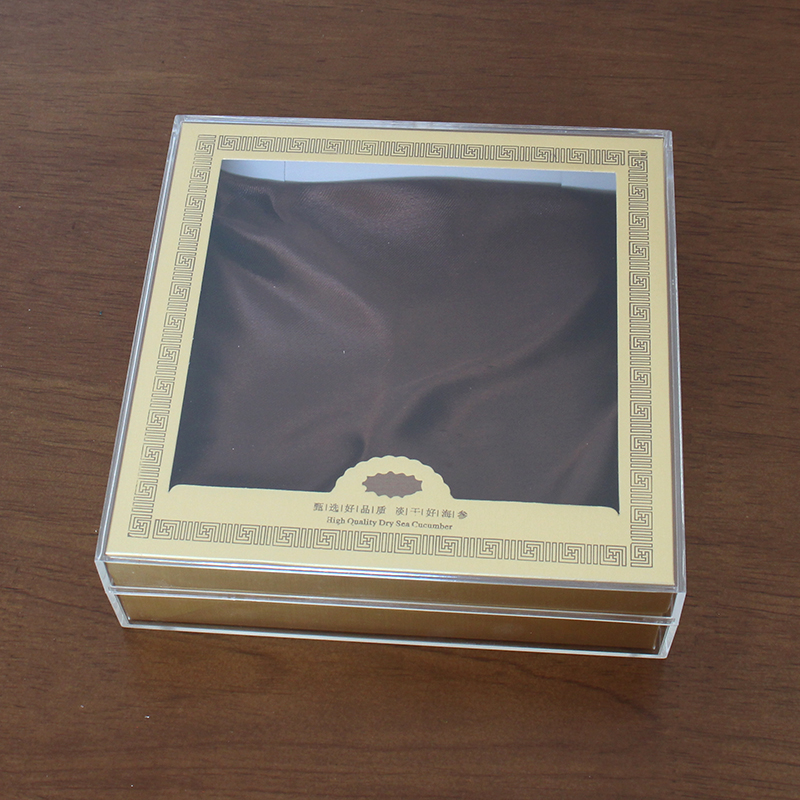 Caja de embalaje de pepinos de mar transparente acrílico caja de regalo de pepinos de mar secos 1 kg y medio de pepinos de mar caja interior falsa