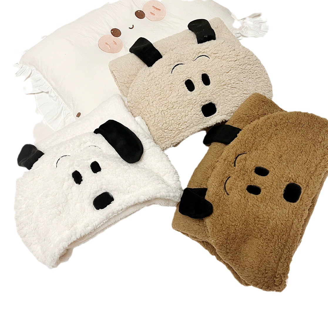 Оригинальное осенне-зимнее теплое одеяло Милый щенок с капюшоном шаль Офисный кондиционер ворсовое одеяло накидка для взрослых