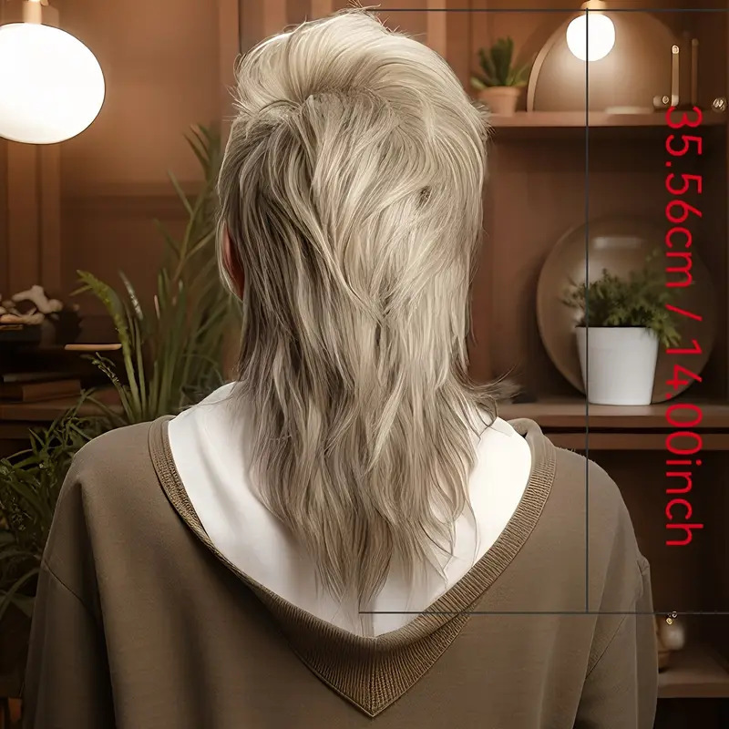 Men’s Brown Short Curly Synthetic Wig With Long Bangs Natural Look_voghion.com