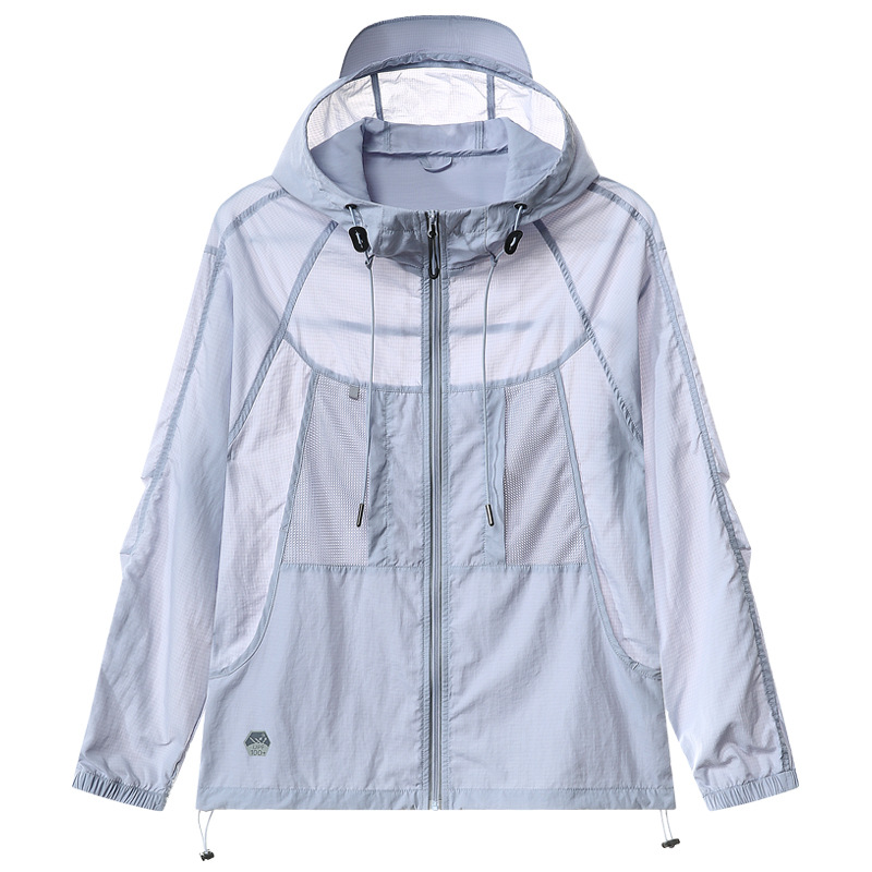 Summer Sun Protection Clothing for Men and Women, Casual Loose-Fitting Versatile Hooded Quick-Dry Original Yarn Thin Sports Breathable Quick-Dry Skin Jacket