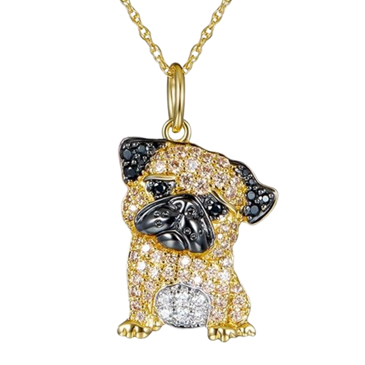 Casual, Daily Occasion Cute Dog Artificial Crystal Zinc Alloy Cable Chain Pendant Necklaces Wholesale