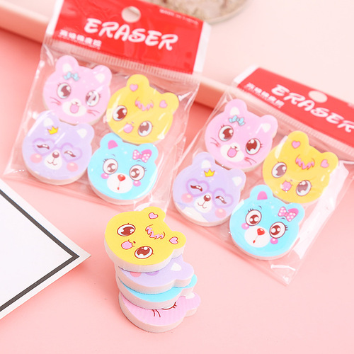 Eraser for students and children, holiday prize and gift, cute small cat eraser, cartoon-style stationery, cat-shaped eraser, wholesale