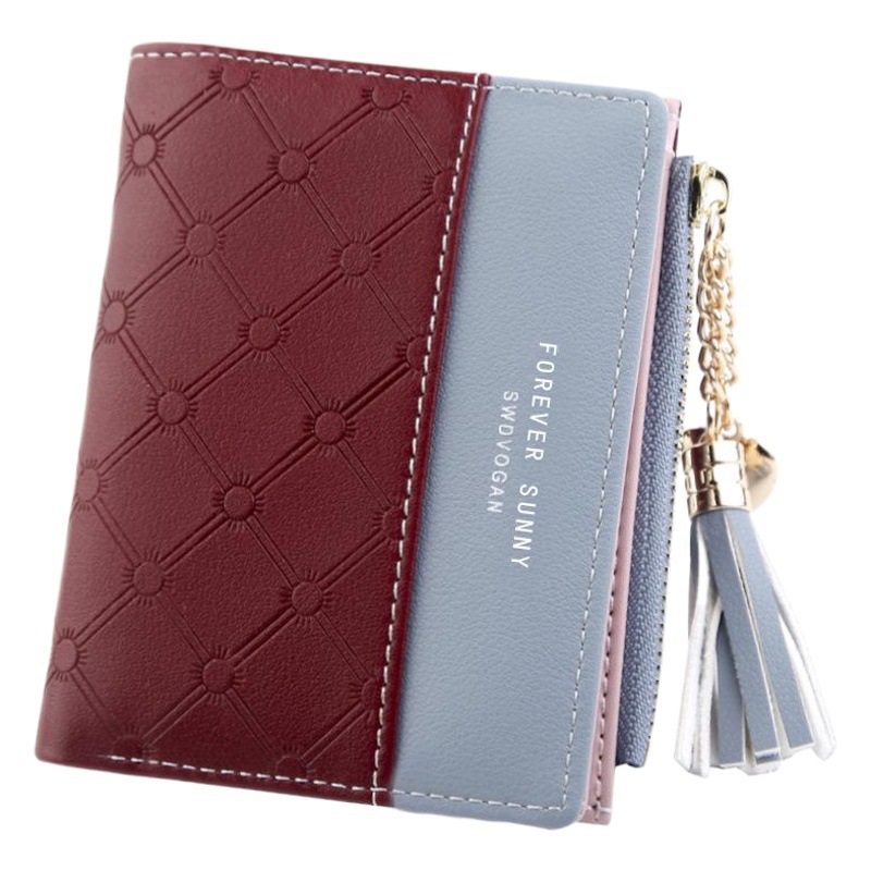 Monedero femenino corto con cremallera