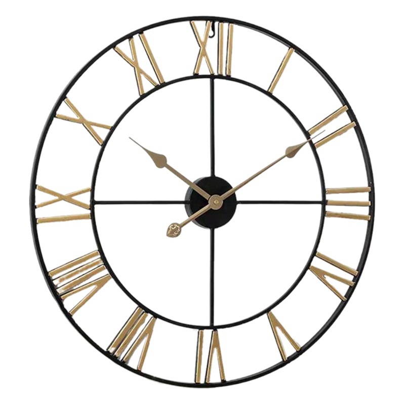 Reloj de pared de estilo europeo simple sala de estar reloj de hierro mudo Reloj de pared digital creativo reloj decorativo reloj transfronterizo