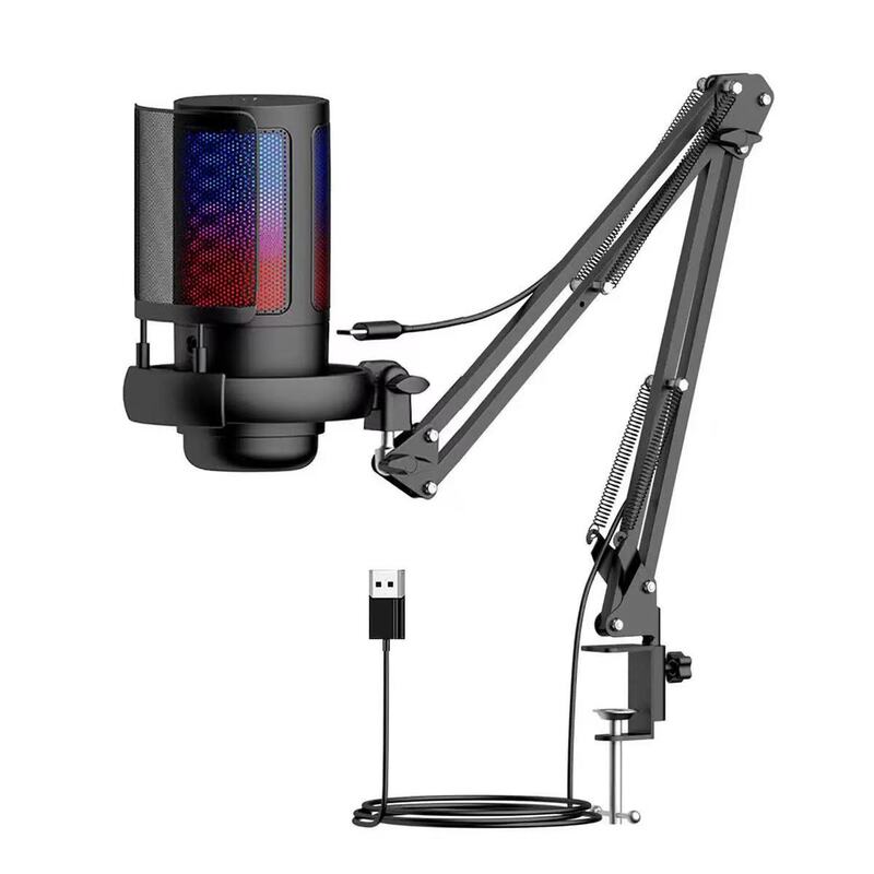 ME6S新型USBコンデンサーマイク ロングアーム ライブ配信 カラオケ録音 USBマイク コンデンサーマイク|undefined