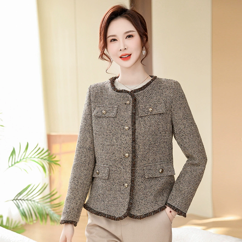 Мама модная маленькая ароматная куртка весна и осень 2025 новый 40 лет 50 лет женщины среднего и пожилого возраста весенний благородный топ