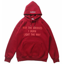 2025跨境美式潮牌明星同款超炫酒红卫衣帽衫